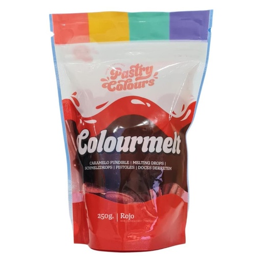 [P060265] Grajeas de chocolate Colormelt color rojo 250gr Pastry Colours